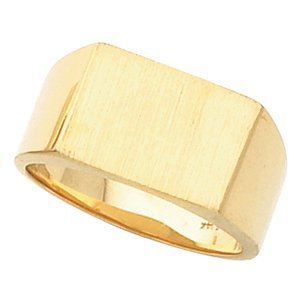 14K Gold Men s Rectangle Signet Ring