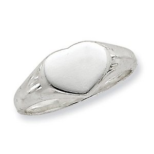 Sterling Silver Women s Heart Signet Ring