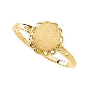 14K Gold Women s Round Signet Ring