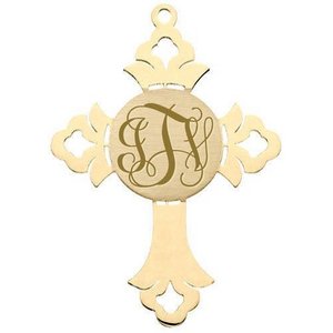 Round Cross Monogram Pendant