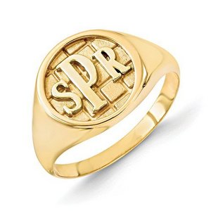 Personalized Block Monogram Signet Ring