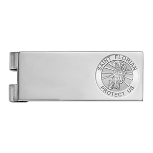 Stainless Steel Engravable Saint Florian Money Clip