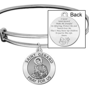 Expandable Bracelet W  Saint Gerard Charm    Motherhood Prayer  in Color or Laser Struck