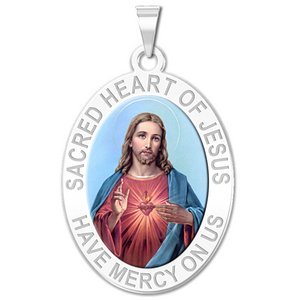 Sacred Heart of Jesus Religious Medal   Color EXCLUSIVE 