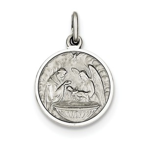 Sterling Silver Baptism Medal