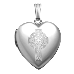 Sterling Silver   Sweetheart  Celtic Cross Locket