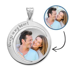 Custom Photo Engraved Round Charm or Pendant