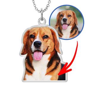 Photo Outline Dog Pendant or Charm w  18  Chain Included