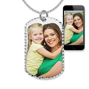 Photo Engraved Dog Tag Pendant