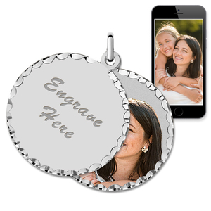 Round Swivel Photo Pendant