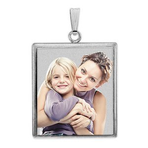 Rectangle Bezel Frame Photo Pendant Picture Charm