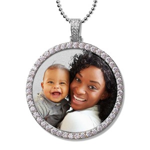 Photo Engraved XL Cubic Zirconia Pendant