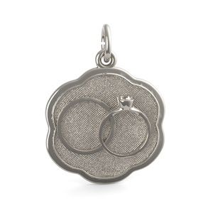 Wedding Rings Scalloped Disc Charm