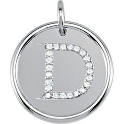 Letter  D  Initial Roxy Pendant with Diamonds