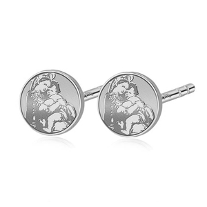 Pair of  Blessed Mother  Virgin Mary Stud Earrings