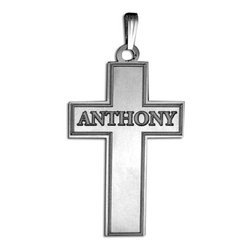 Personalized Cross with  Block Name  Etched