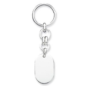 Engravable Sterling Silver Keychain