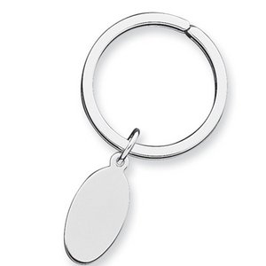 Engravable Sterling Silver Keychain