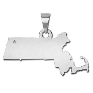 Personalized Massachusetts Pendant or Charm