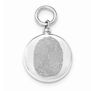 Sterling Silver Custom Fingerprint Round Cremation or Ash Filler