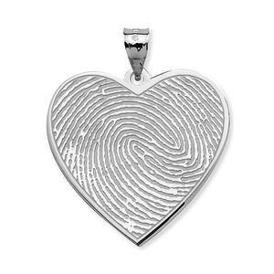 Custom Fingerprint Heart Charm or Pendant