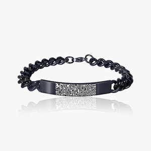 Black Stainless Fingerprint Bracelet