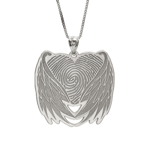 Custom Fingerprint Angel Wing Charm or Pendant
