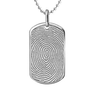 Custom Fingerprint Dog Tag Charm or Pendant