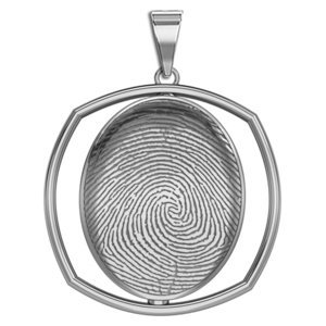 Custom Fingerprint 3D Square Pendant