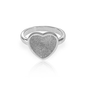 Custom Fingerprint Heart Ring