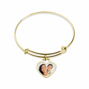 Tiffany Style Photo Heart Expandable Bracelet