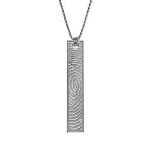 Custom Fingerprint Vertical Tag Charm or Pendant