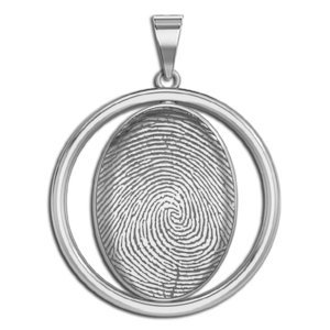 Custom Fingerprint 3D Round Pendant