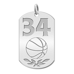 Personalized Basketball Number Dog Tag Pendant