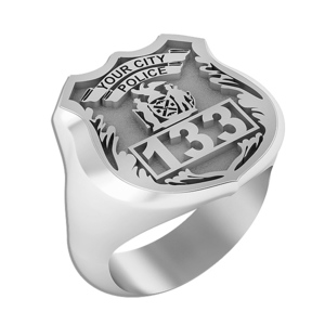 Personalized Police Badge Ring