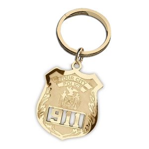 Personalized Police Badge Keychain with Badge   Department
