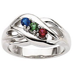 Three Birthstones Mother s Ring