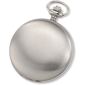 Charles Hubert Paris Stainless Steel Satin Finish Hunter Case Mechanical Pocket Watch