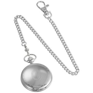 Charles Hubert Paris Stainless Steel Hunter Case Quartz Pocket Watch