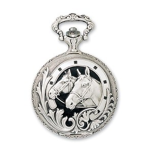 Charles Hubert Photo Chrome Tone Horse Pocket Watch