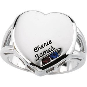 2 Stone Mother s Personalized Heart Ring