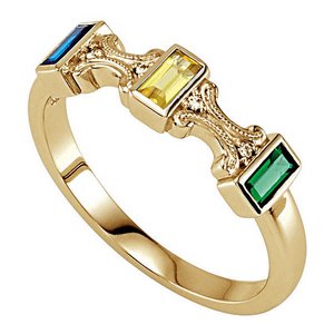 Mother s Ring with Three Birthstones
