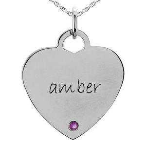 Posh Mommy  Birthstone Heart Shape Pendant