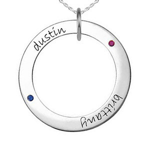 Posh Mommy  Two Birthstones Disc