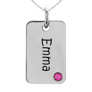 Posh Mommy  Birthstone Mini Dog Tag