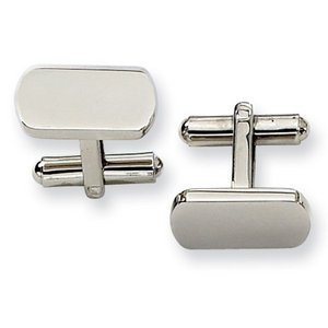 Engravable Rectangle Stainless Steel Cufflinks