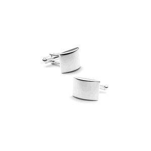 Engravable Sterling Silver Curved Cufflinks