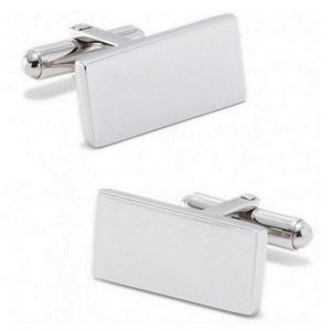 Engravable Stainless Steel Rectangle Cufflinks