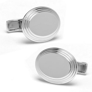 Engravable Oval Stainless Steel Cufflinks