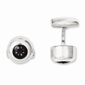 Stainless Steel Functional Compass Cufflinks